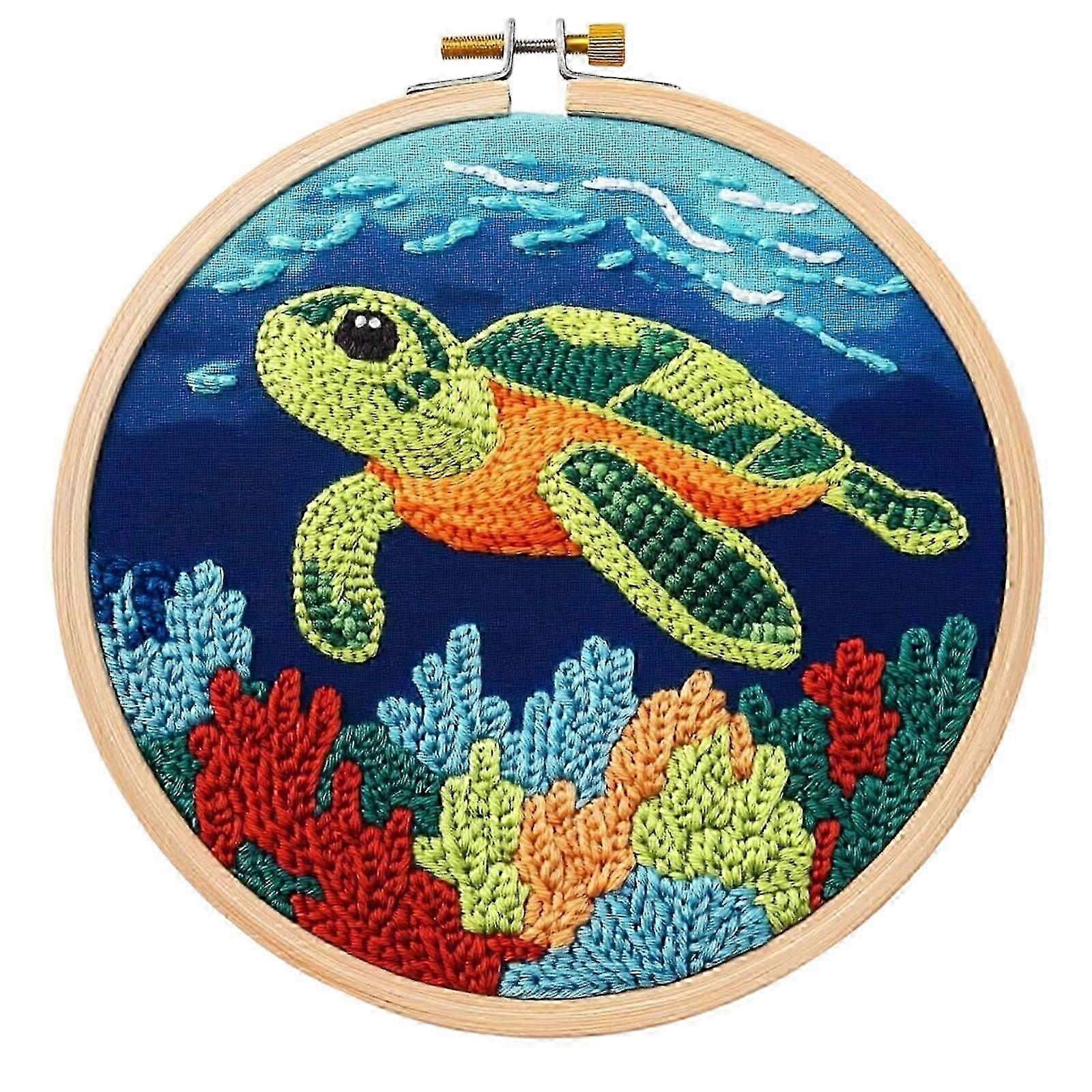 Cute Turtle Punch Needle Crafting Set