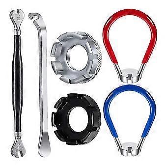 Jeu de 6 clés à rayons de vélo avec démonte-pneu, outils de réparation de jantes pour les passionnés de cyclisme