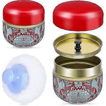 Empty Dusting Powder Container Case with Powder Puff for Body Powder