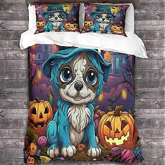 iojv440 LikeEj Dog Duvet Cover, 3D Animal Bedding Halloween Quilt Covers, Microfiber Bed Cover With Pillow Cases Double