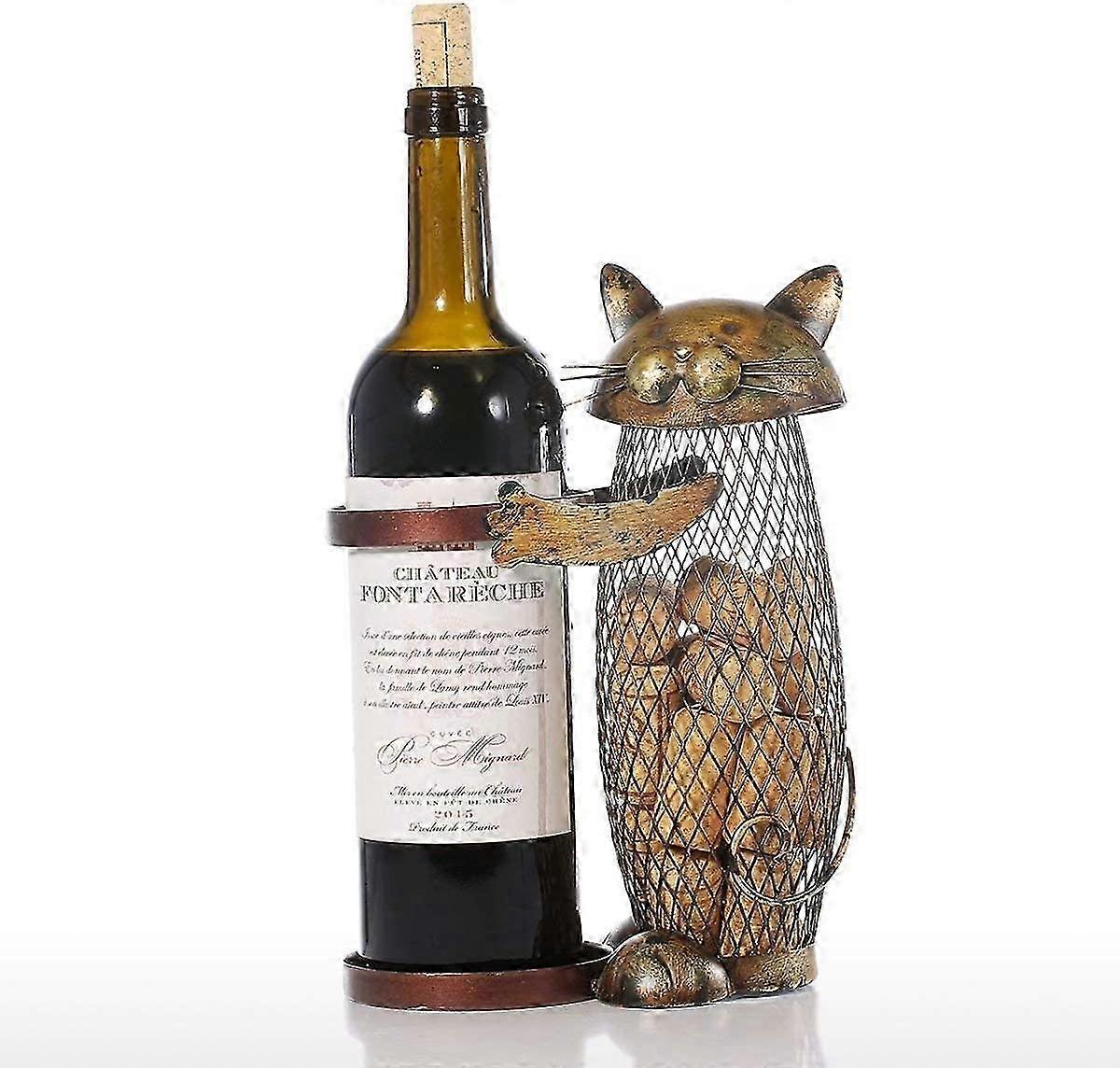 Exquisite Iron Cat Bottle Display