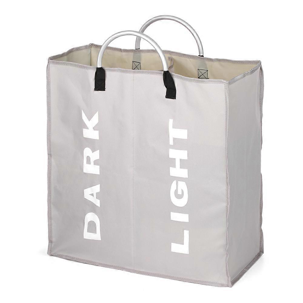 Collapsable 2-section Laundry Bag Foldable Laundry Hamper Durable Oxford