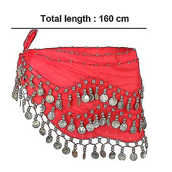 Hip Scarf For Belly Dancing, Women's Belly Dance Scarf With Coins Skirts For Bellydance, Zumba Or Yoga Class Fiis