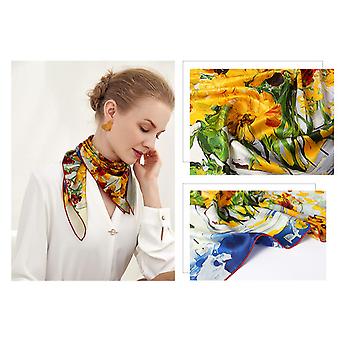 Silk Like Scarf Women's Fashion Pattern Large Square Satin Headscarf Headdress, AM035