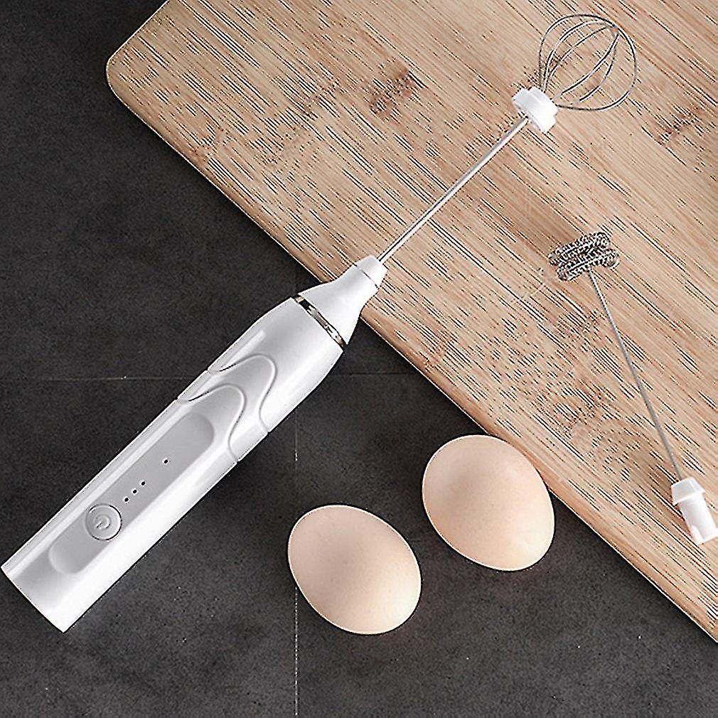 Electric Milk Frother Handheld Foam Maker Mini Blender Usb Rechargeable Coffee Frother With 2 Stainless Whisks J17 21 Dropship
