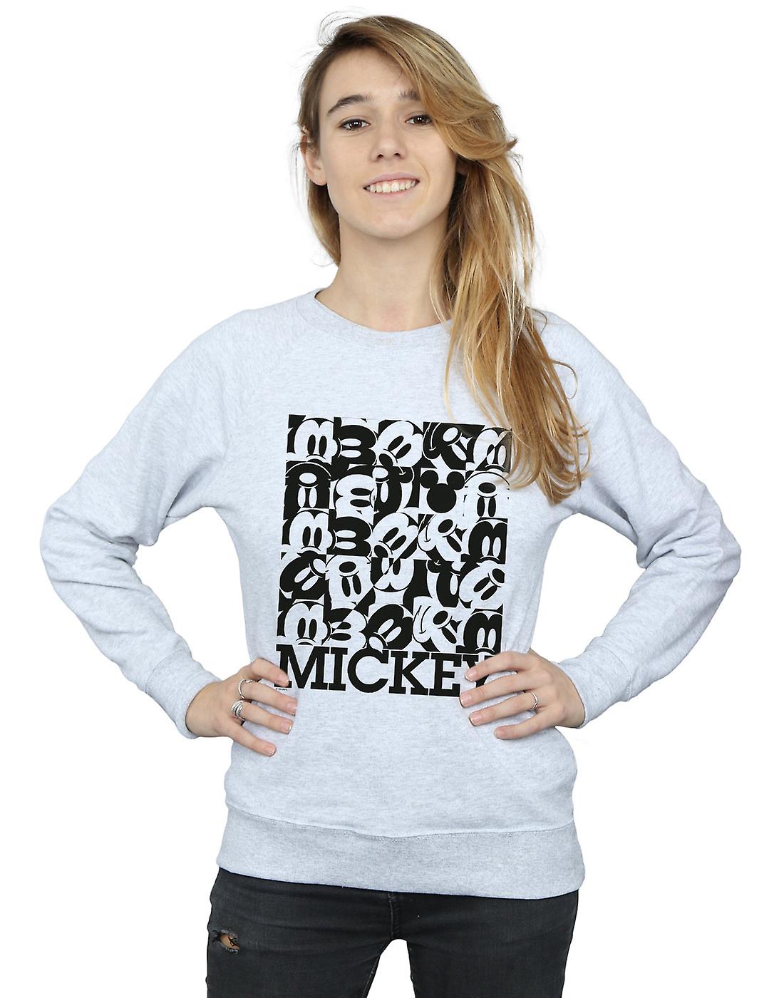 Disney Women's Mickey Mouse Grid Sweatshirt