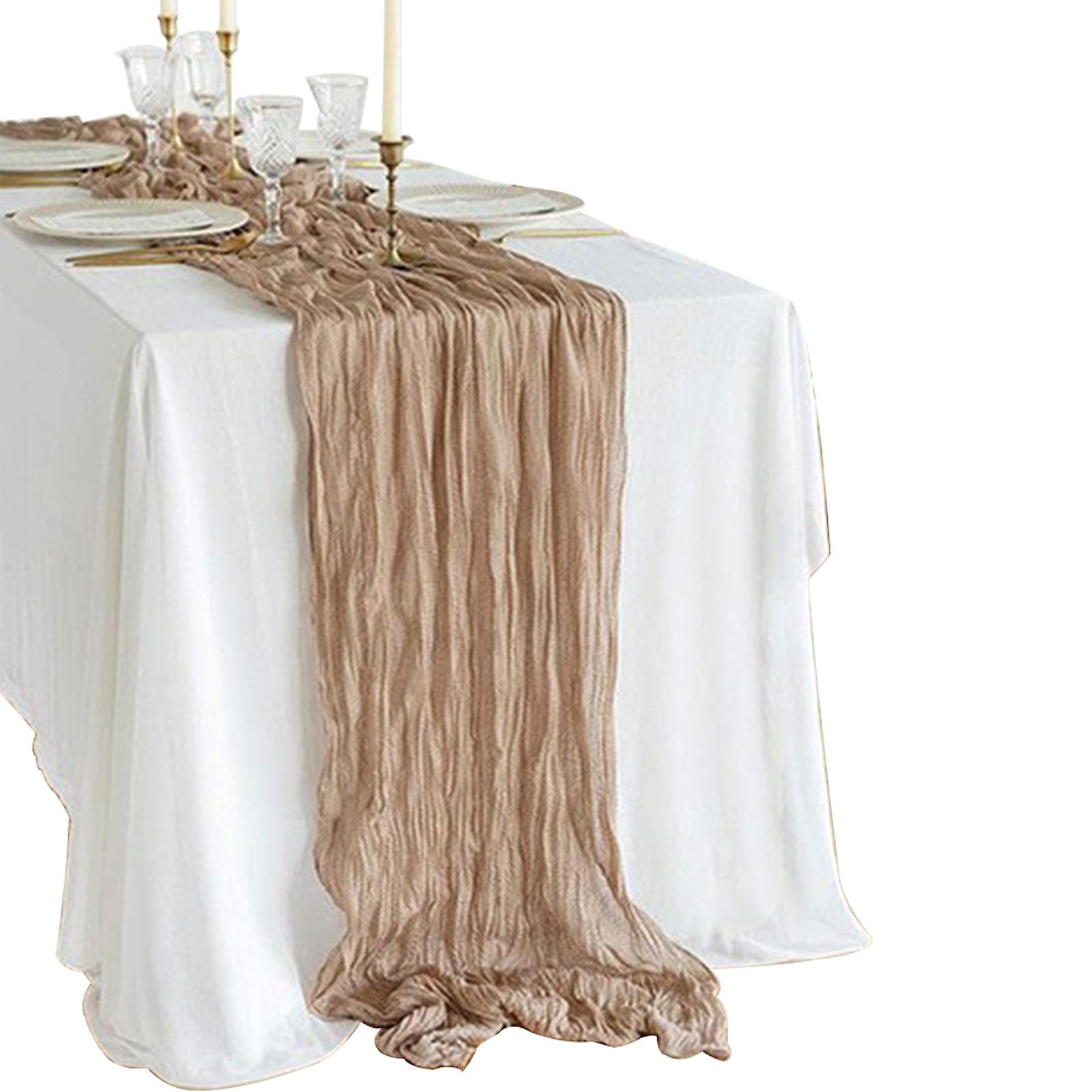 Rustik bondegårdsstil Polyester Table Runner til feriefest, bryllup og spisepynt