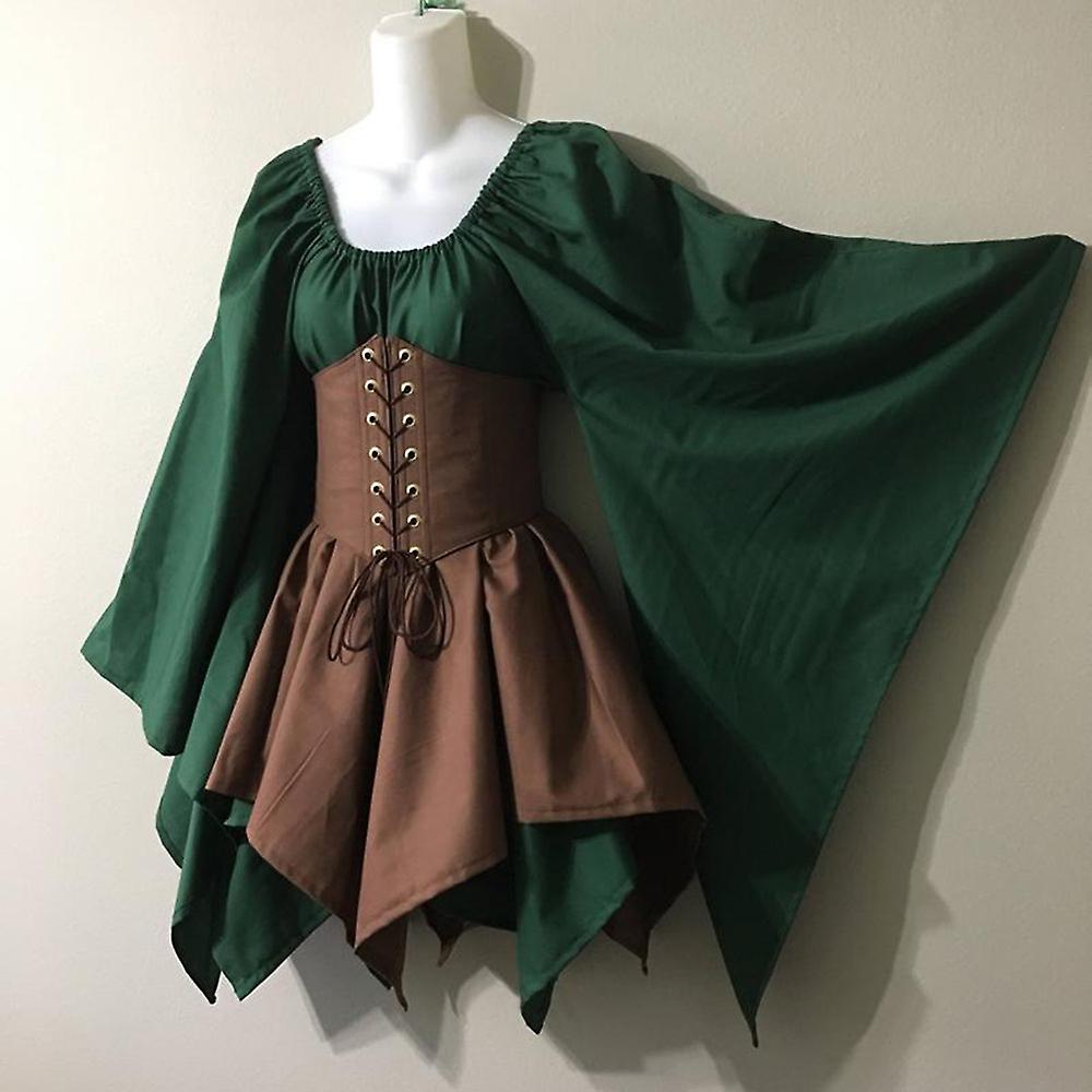 A Medieval Renaissance Dress For Women With Long Sleeves