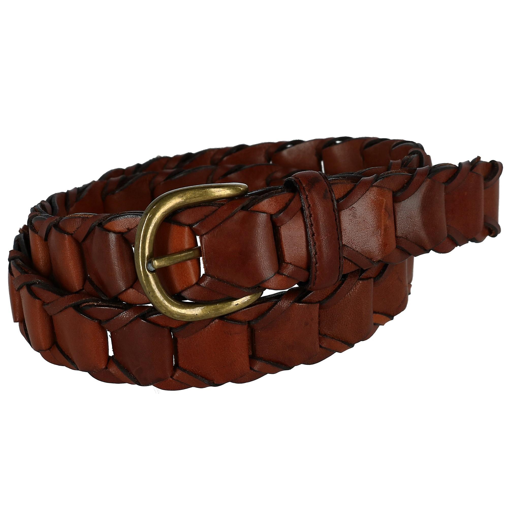 CTM 1.25 Inch Wide Leather Link Belt (Men)