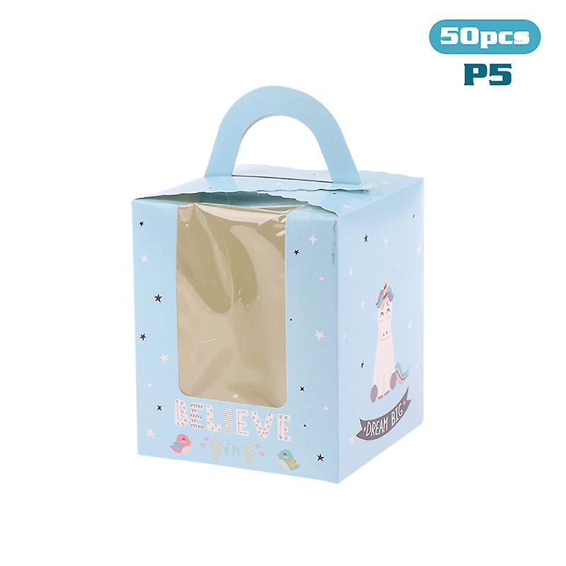 50pcs Portable Wedding Cupcake Boxes With Window Individual Cupcake Holders