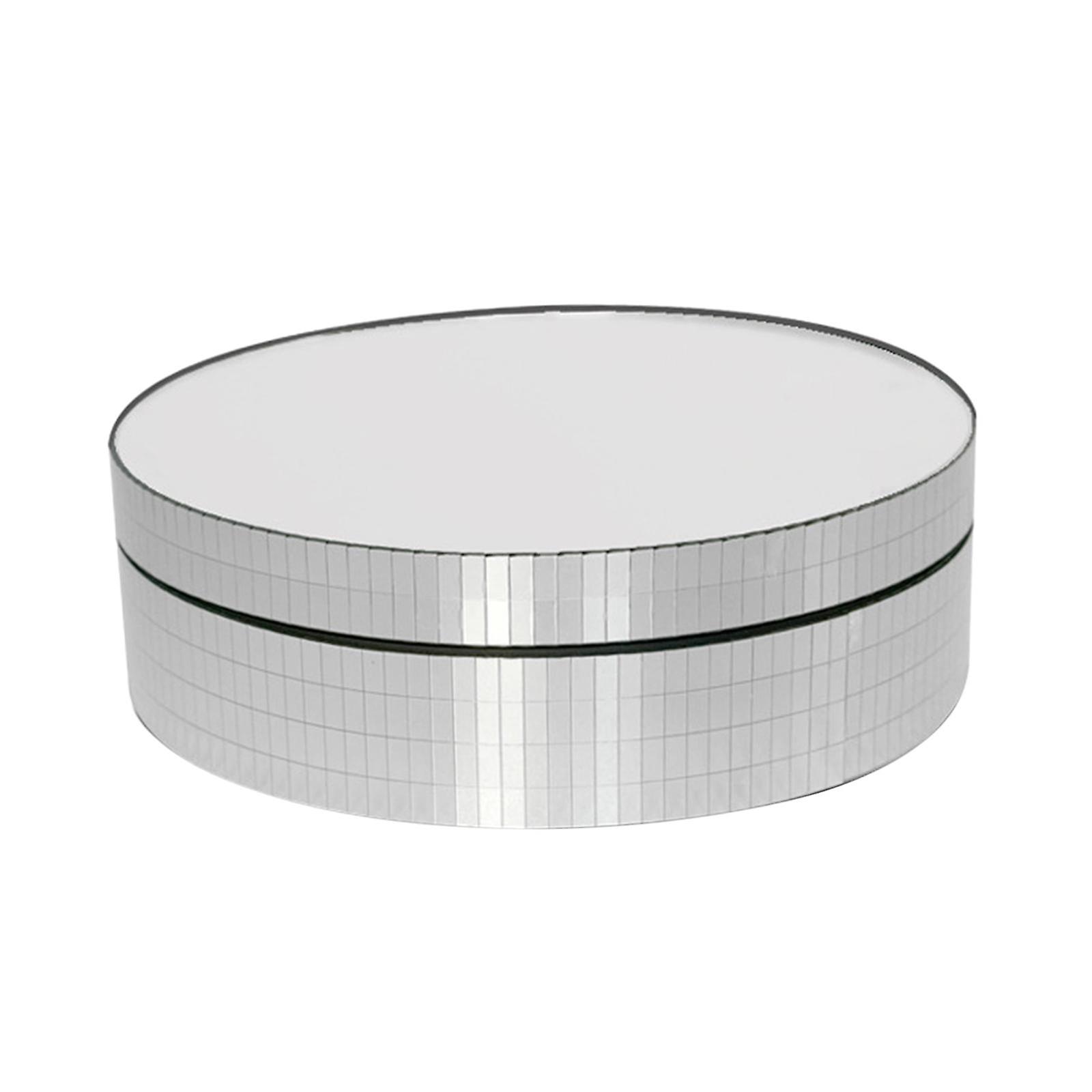 Electric Rotating Turntable Mute Display Mirror for Cosmetic Display Shampoo mirror silver