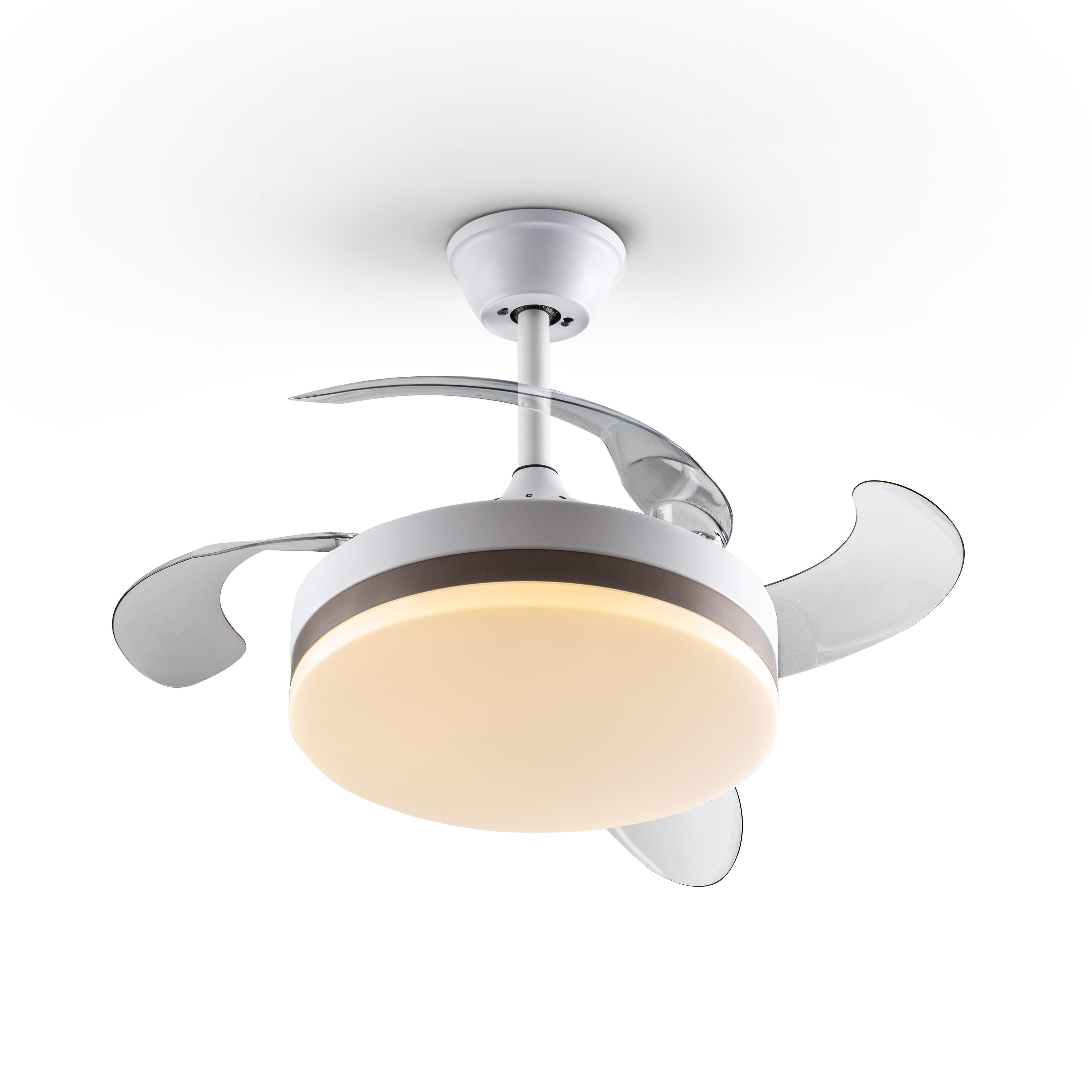 Vento Mini Ceiling Fan Matt White And Bronze 3000-6000K Remote Control