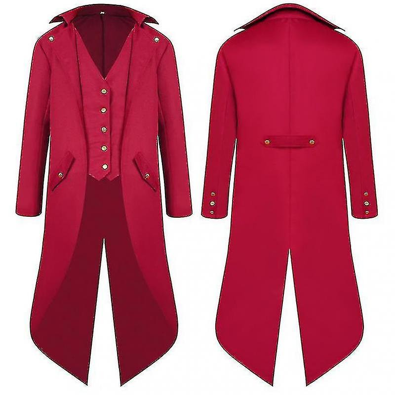 Mannen Middeleeuwen Oude Swallowtail Jas Lange Jurk Tailcoat