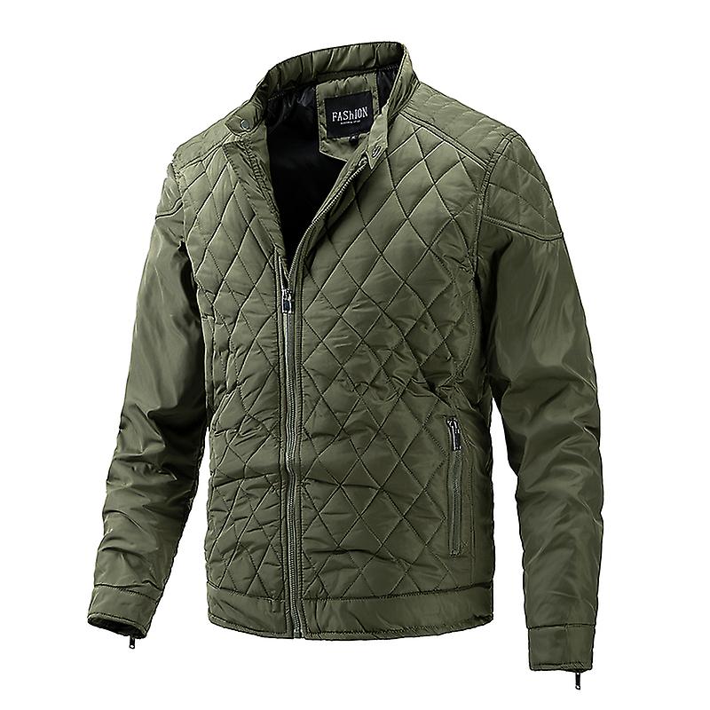 Basic Parkas Steppjacke Herren Lässig Stehkragen Einfarbig Warm C