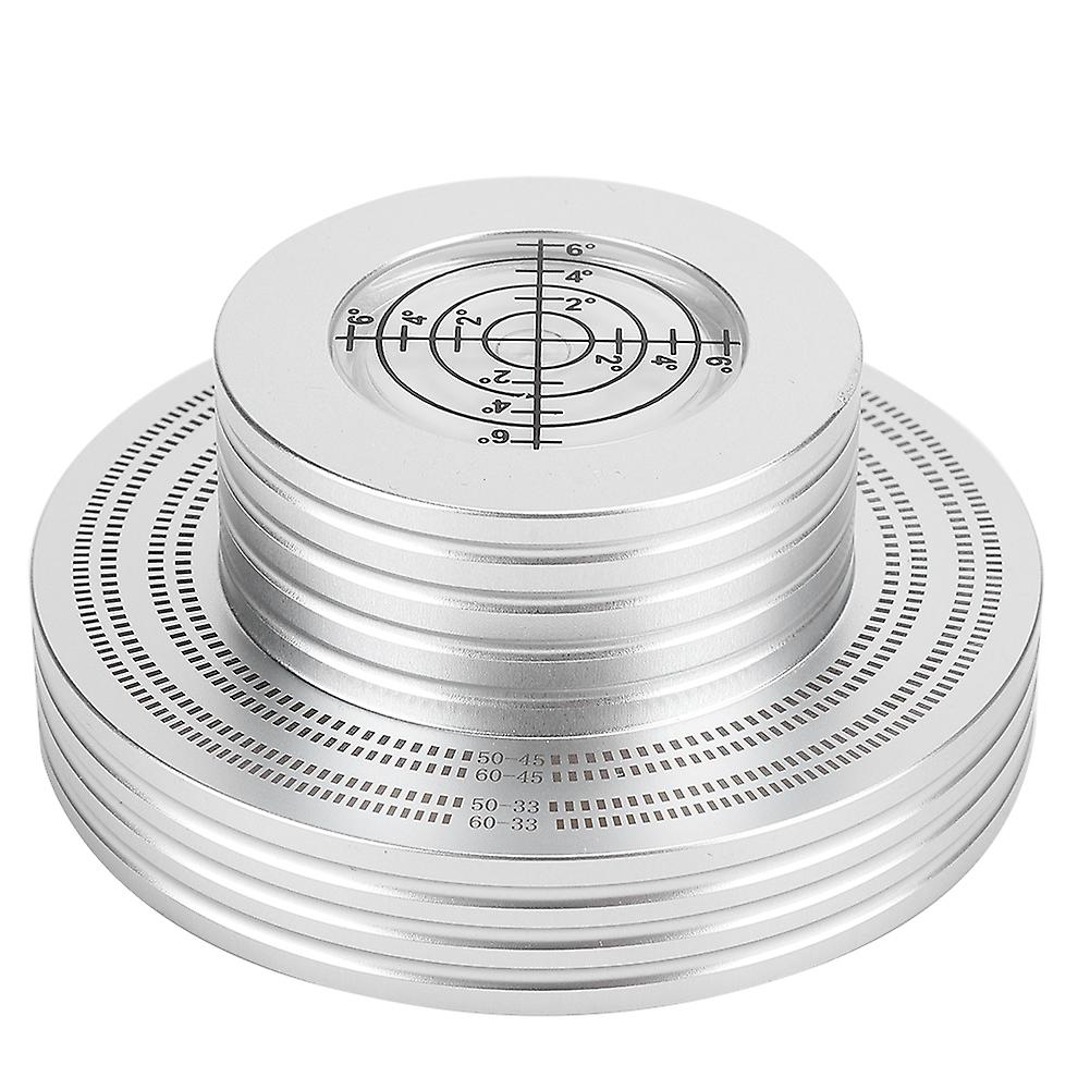 Silver LP Vinyl Record Weight Stabilizer - High Precision Gradienter, Turntable Disc Clamp