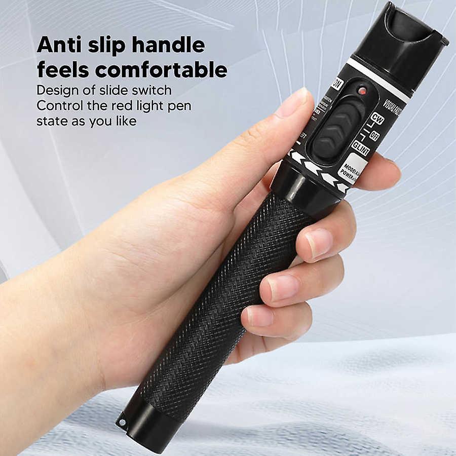 Vfl Red Light Pen Easy Using Anti Interference Black Visual Fault Locator 50km Accurate Non Contact Detection For Communication