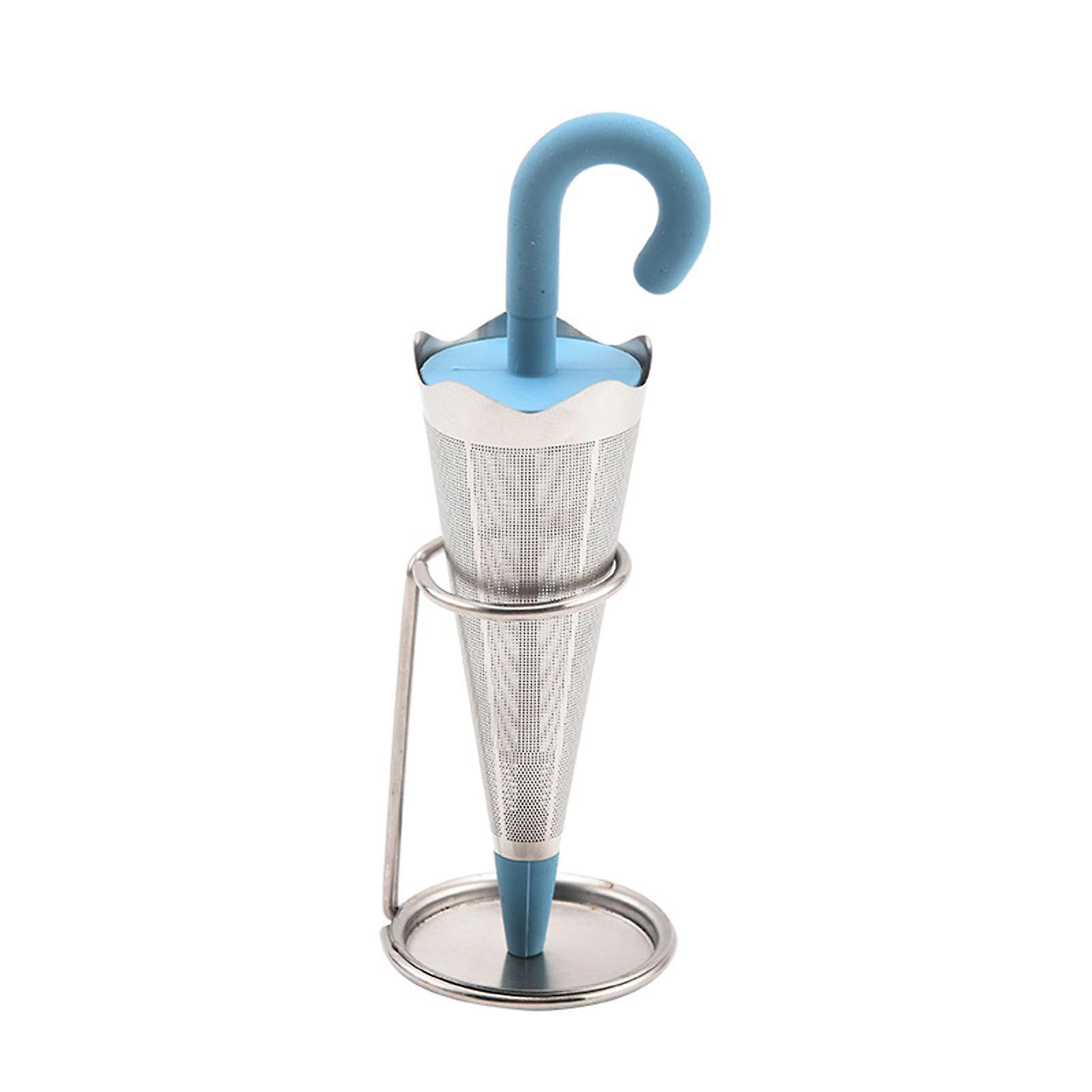 Cute Umbrellas Shaped Tea Strainer with Stand Durable Anti-Rust Tea Leaks for Scented Tea