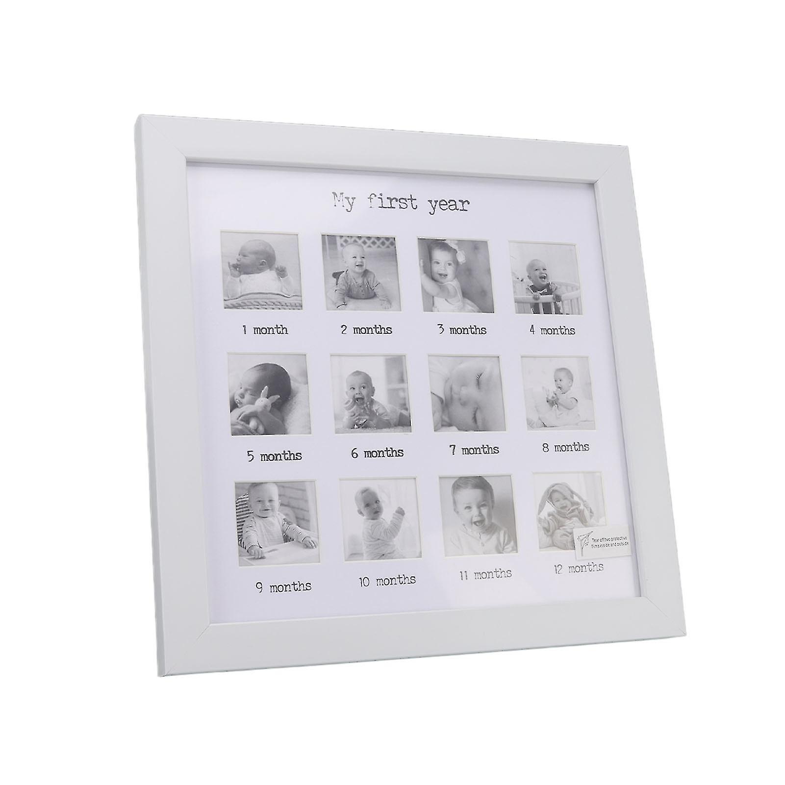 Newborn's First Year Photo Frame - 12-Month Growth Keepsake for Wall or Table