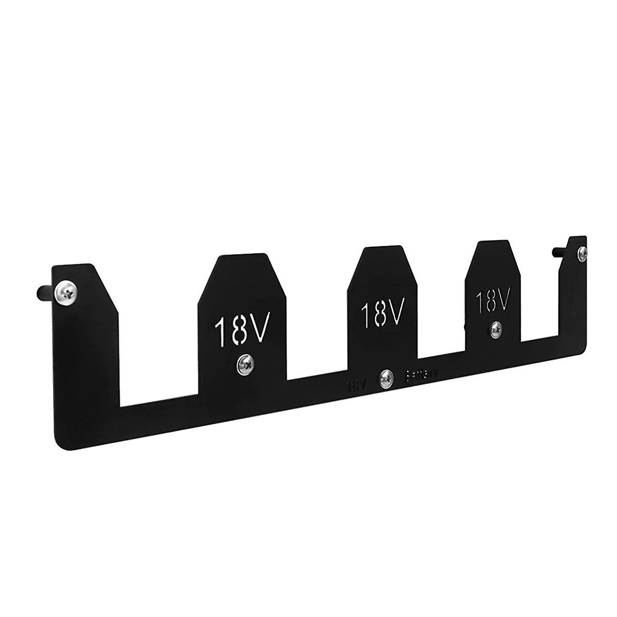 Support de batterie, stockage de batterie 18 V en fer forgé, support de batterie 18 V, support mural de montage avec 4 emplacements