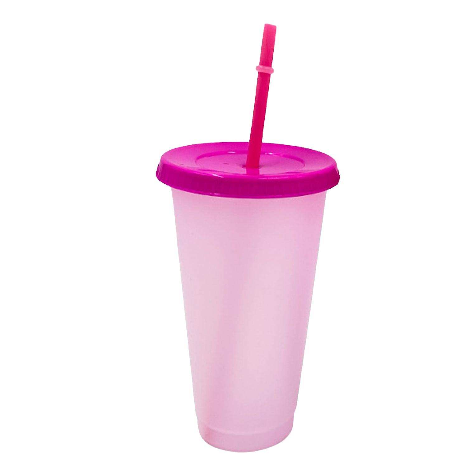 ZHOUBA 700ml Water Cup Eco-friendly Leakproof PP Color Changing Straw Cup Supplies for Dorm
