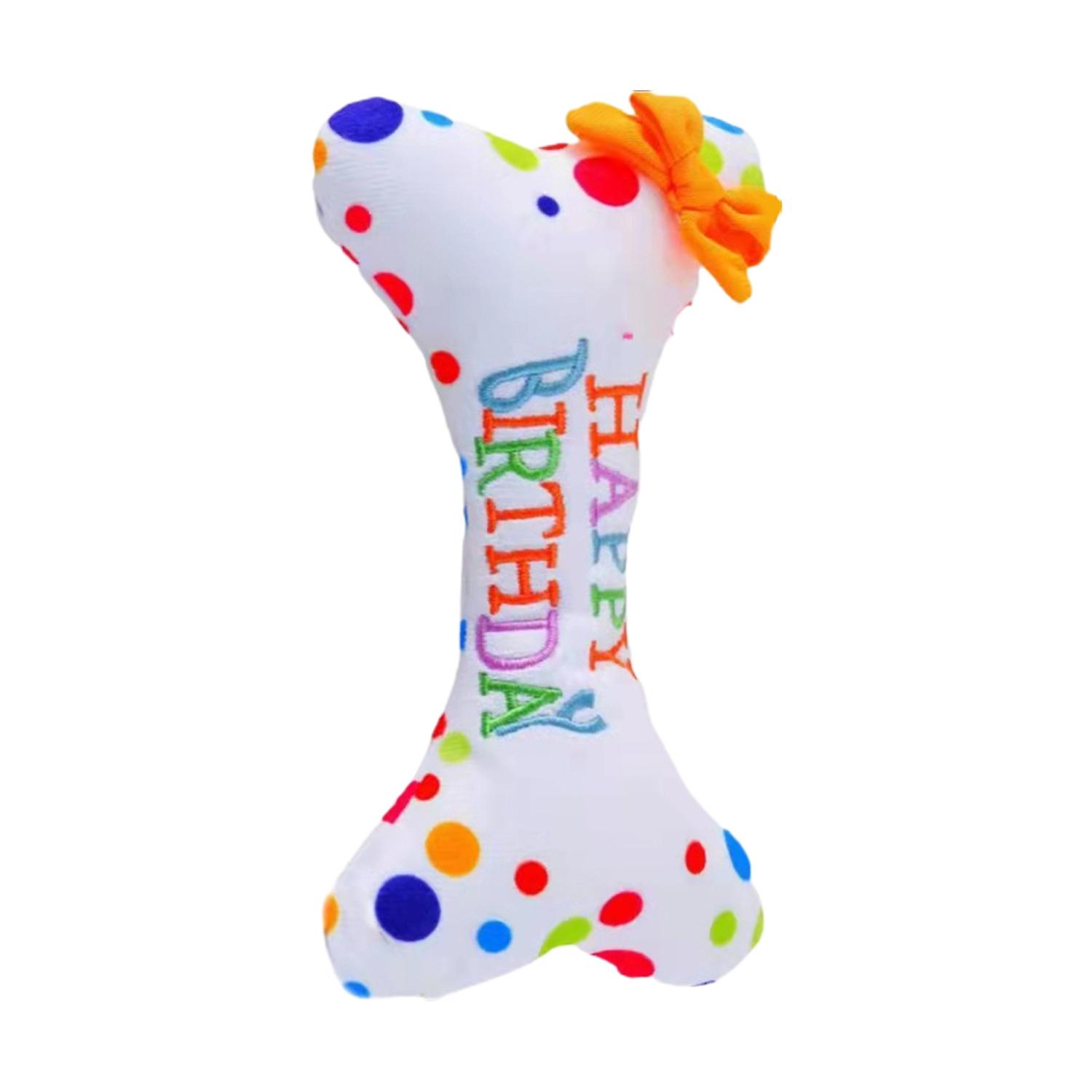 Dog Cake Toy Colorful Candles Bite Resistant Creative Funny Dog Gift Soft Plush Dog Birthday Cake
