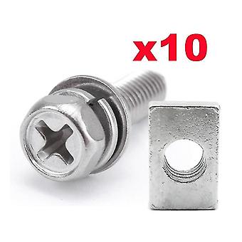 10 Set Universele Motorfiets Scooter Atv Dirt Bike Batterij Terminal Moer En Bout Schroeven M5x10mm M6x12mm 4ah 5ah 6ah 7ah
