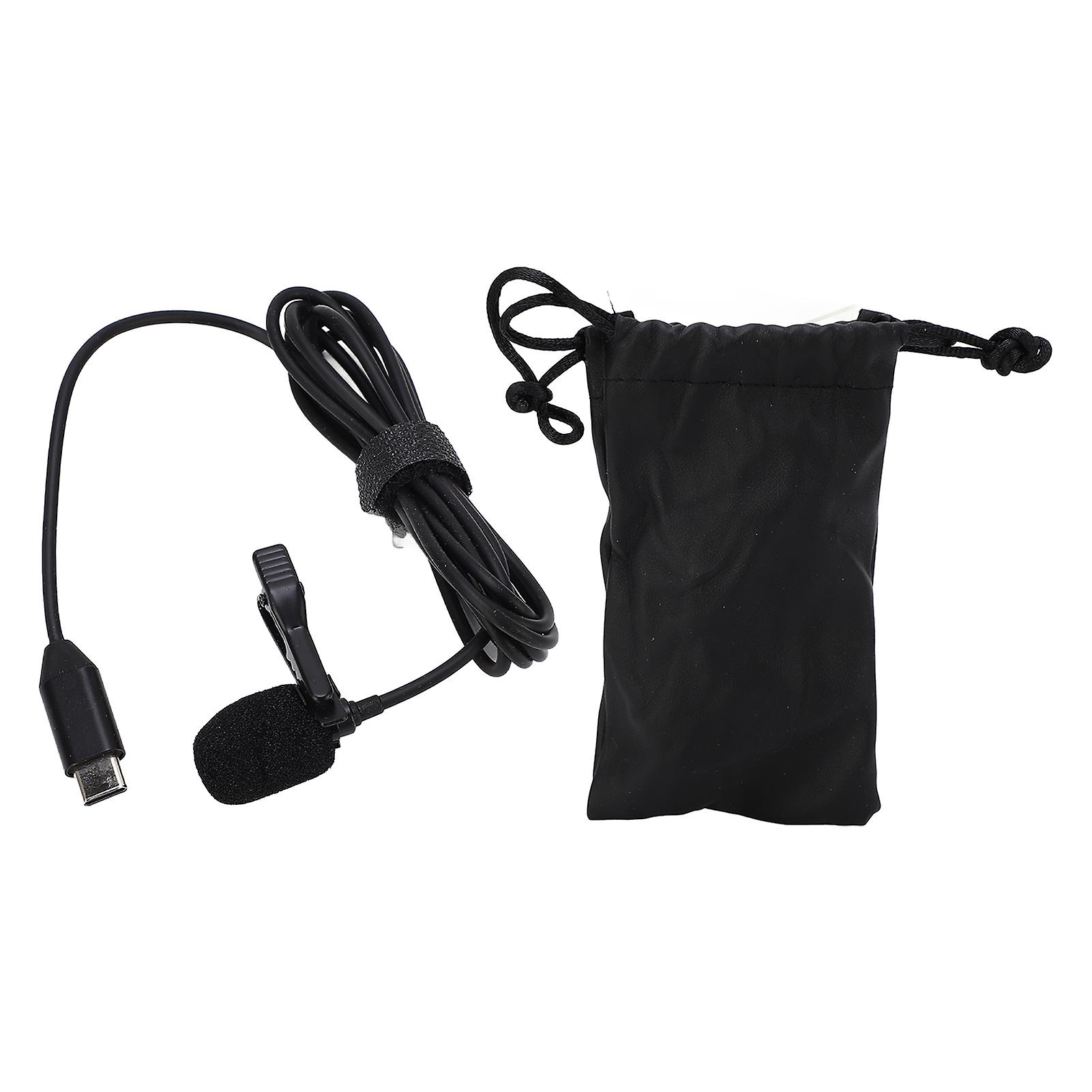 Wired Type-C Lavalier Microphone, Mini Clip-on Lapel Microphone for Insta360 ONE R
