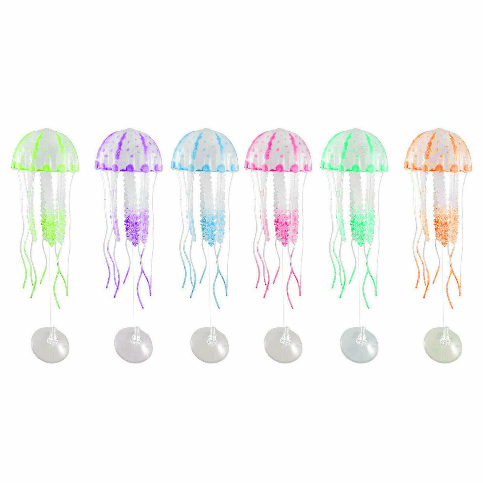 4PCS Glowing Effect Artificial Jellyfish Aquarium Decoration Fish Tank Ornament