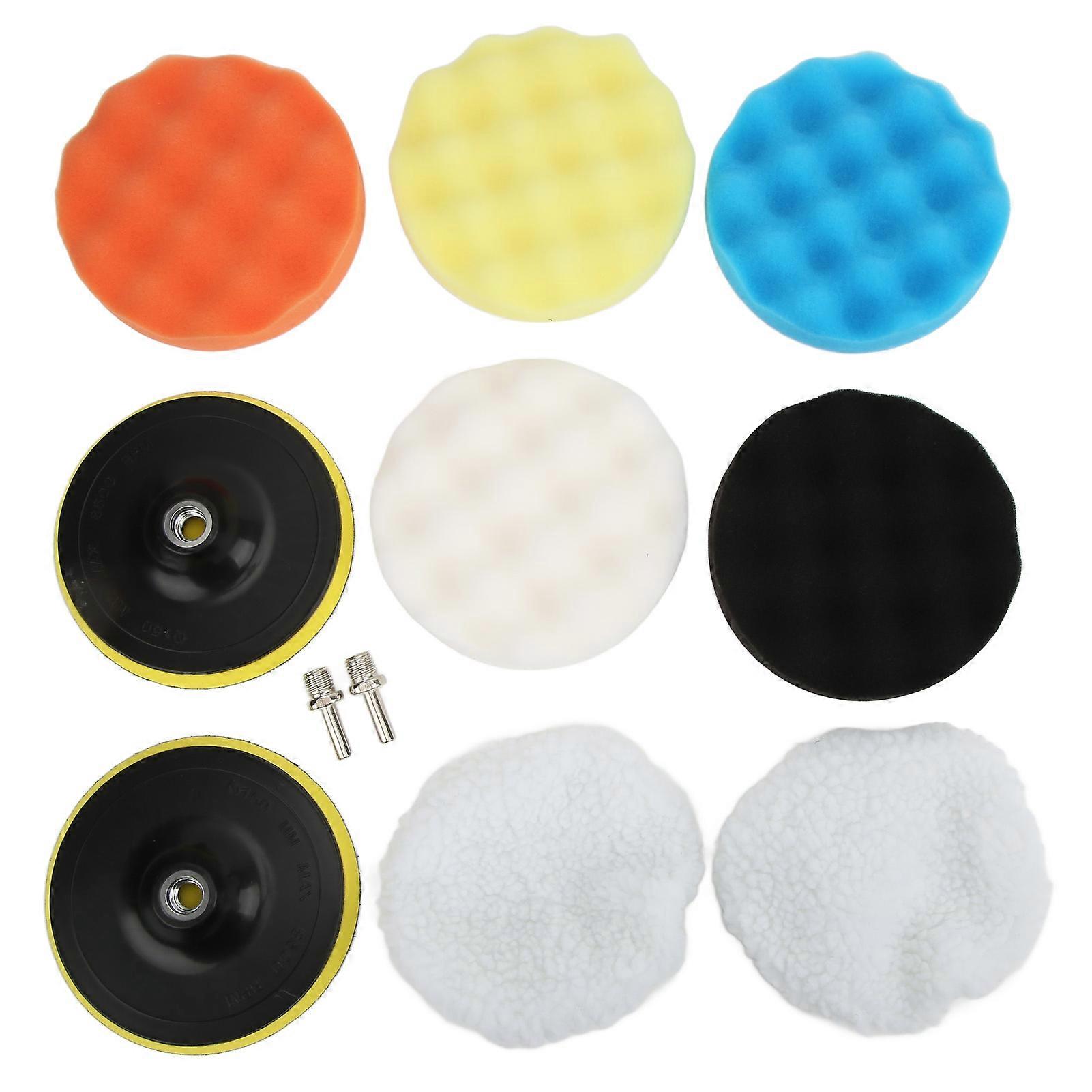 Buffing Sponge Pad Bonnet Set for Washing Waxing Dusting for 5‑6in Pneumatic Electric Polishers