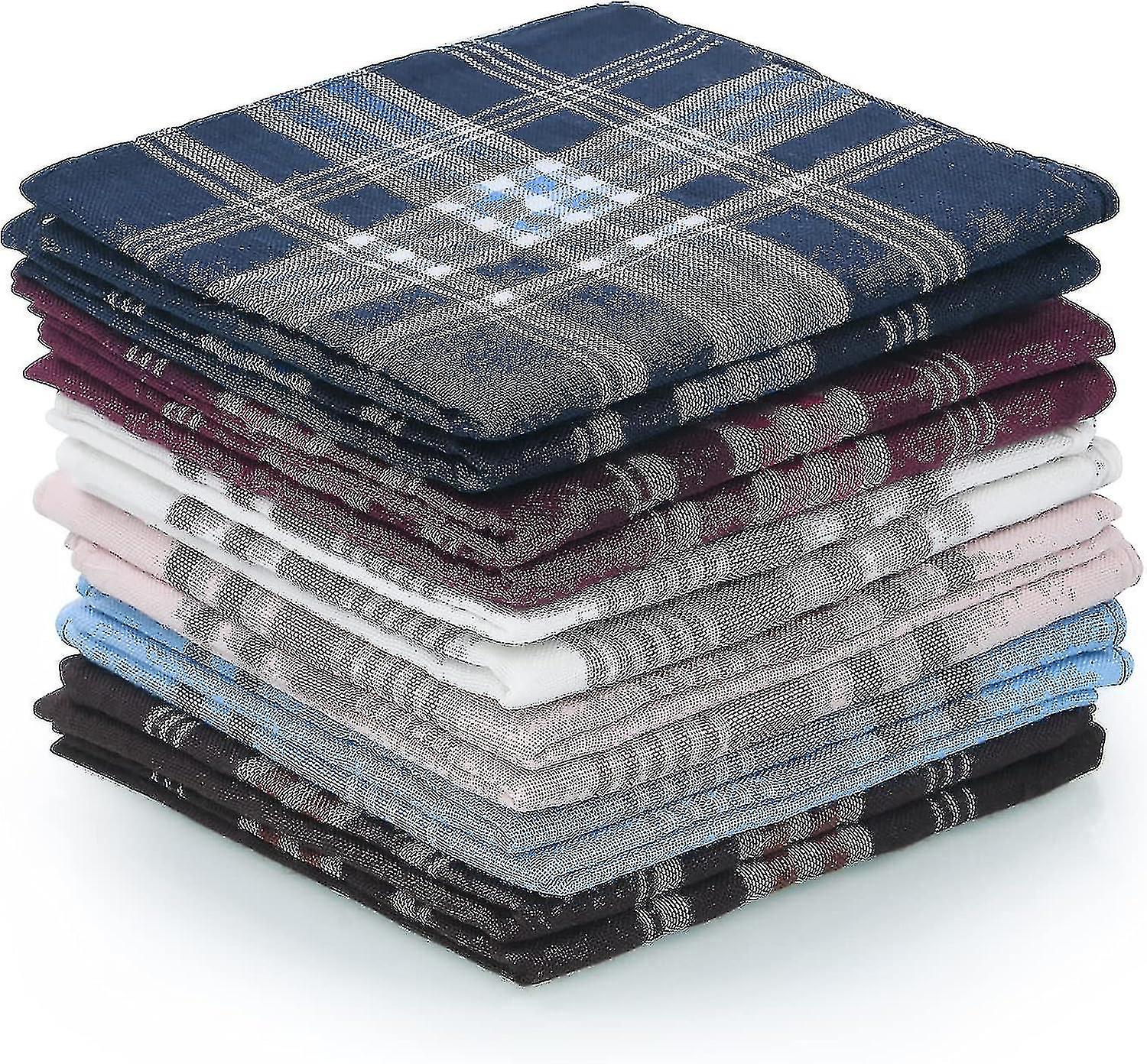 مناديل رجالية ، 12 عبوة هانكيز للرجال ، مناديل رجالية فاخرة قطن أبيض بوكي يويو