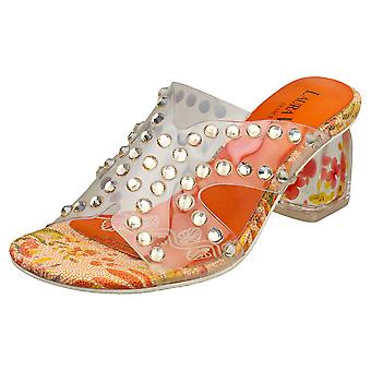 Laura Vita Framboiseo Womens Wedge Sandals in Orange