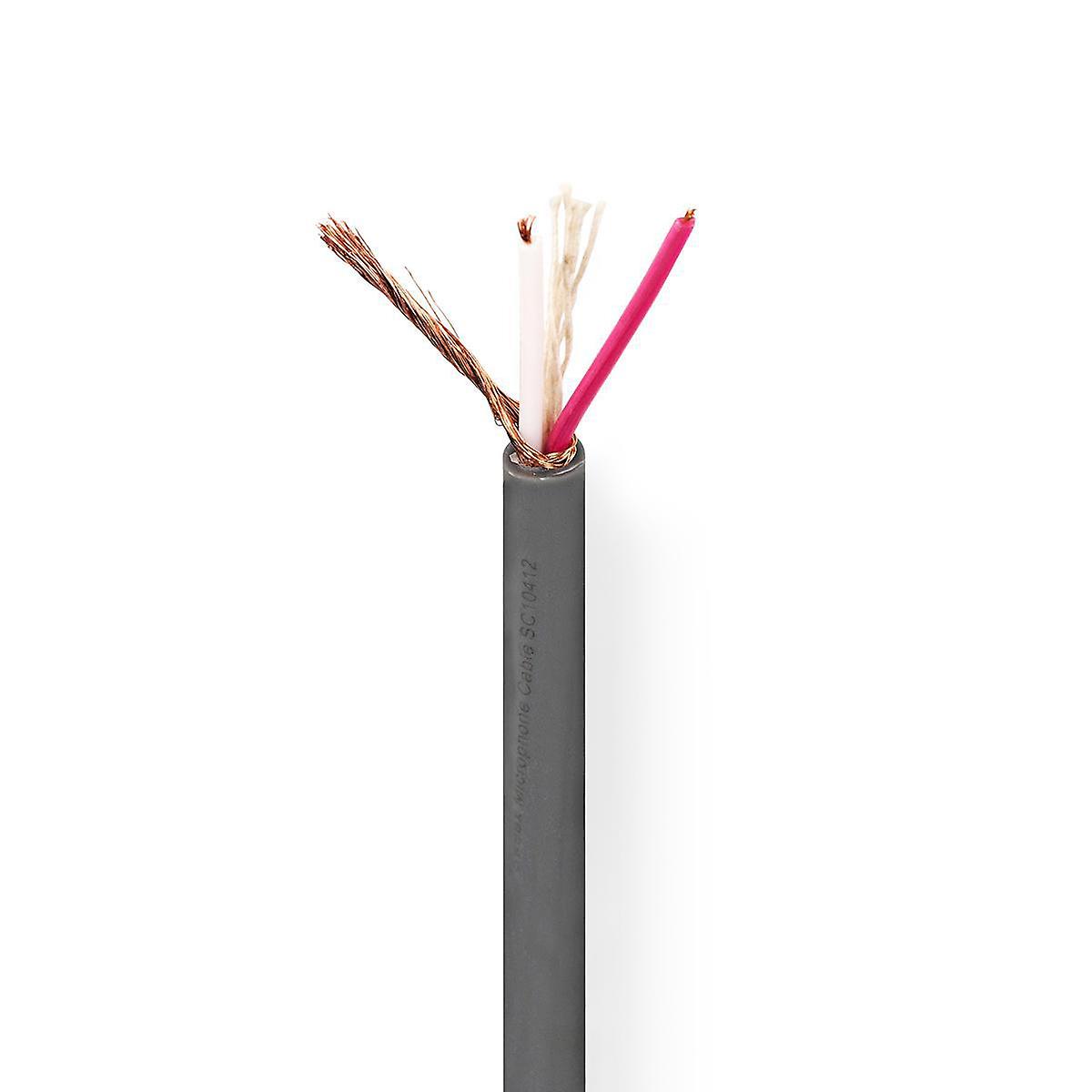 Microphone Cable | 2 x 0.23 mm² | Copper | 100.0 m | Round | PVC | Dark Grey | Roll