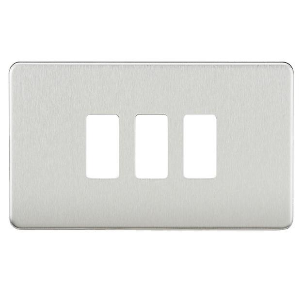 Knightsbridge Screwless 3G grid faceplate - brushed chrome - GDSF003BC