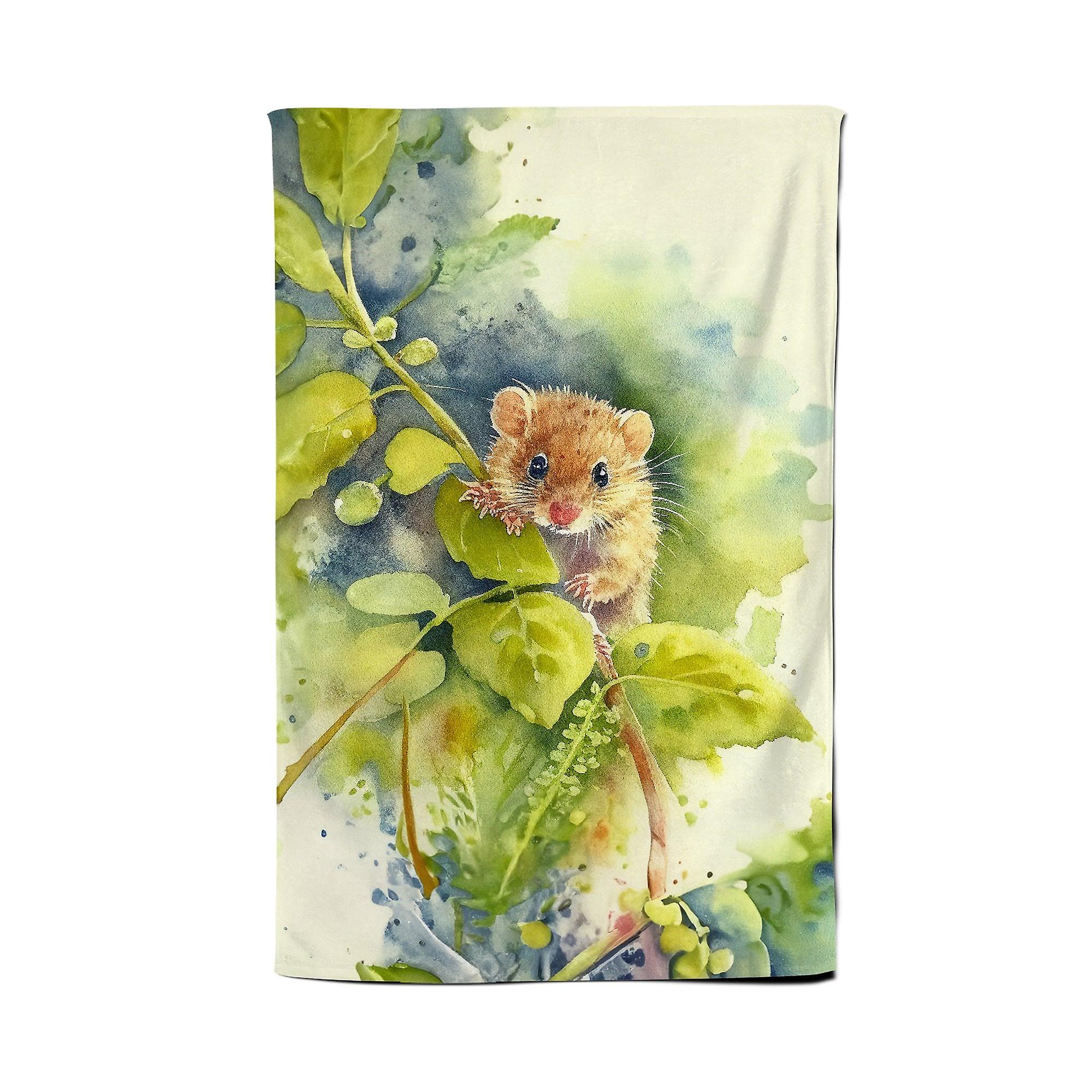 Dormouse Watercolour Tea Towel