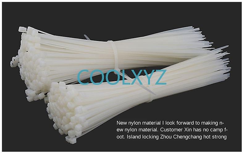 Self-Locking Cable Tie Large Strapping Plastic Snap Fastener Strap Cord White/Black 50pcs