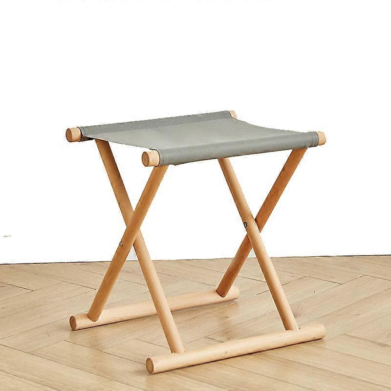 Maza Solid Wood Portable Outdoor Folding Stool Bench Fishing Chair Household (Μεγάλο λευκό)