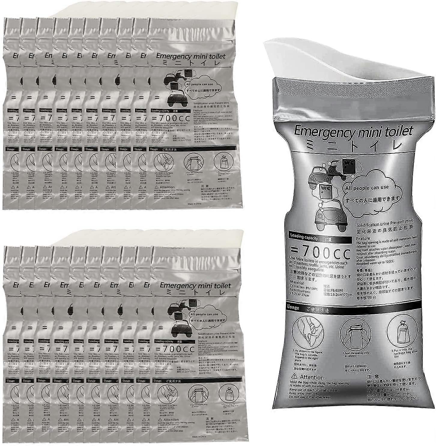 Unisex Pack 700Ml Emergency Disposable Urinal Bags, Camping Pee Bags Urine Bag Vomit Bag Size 10