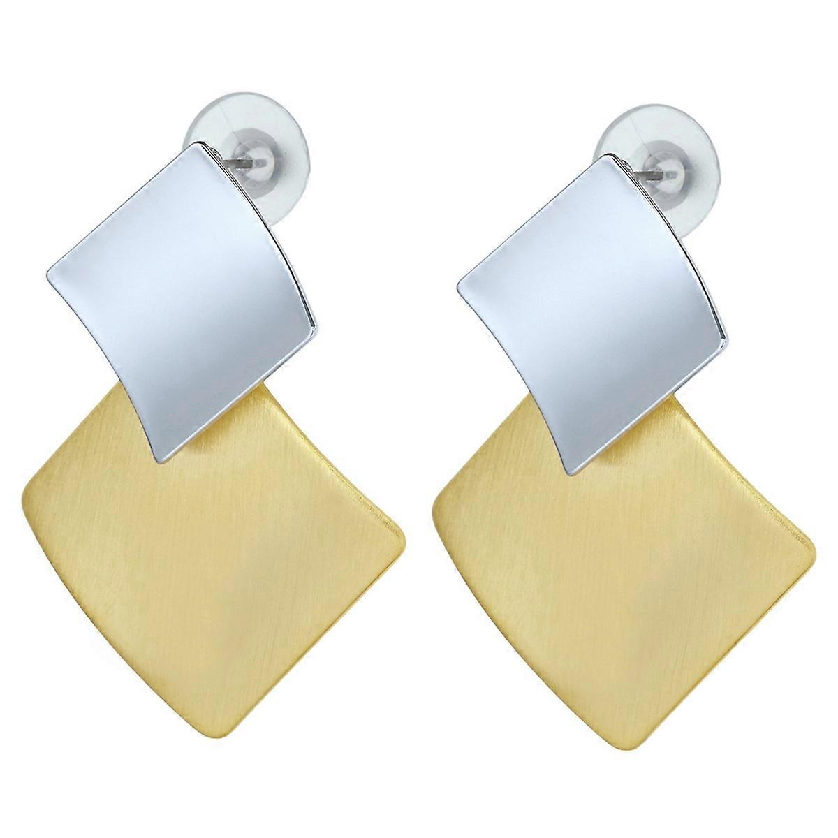 Earrings-Silver Gold Duo-Contemporary Contrast