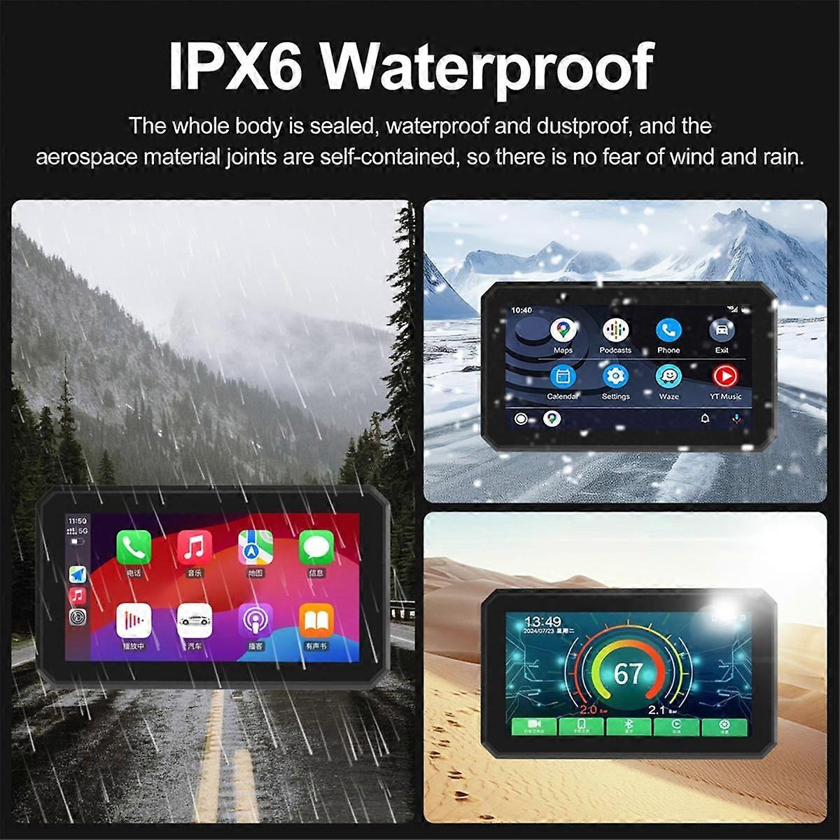 Motorcycle Navigation 5.5 Inch Display Screen GPS IP67 Waterproof Carplay Motorcycle Wireless Android Auto Monitor
