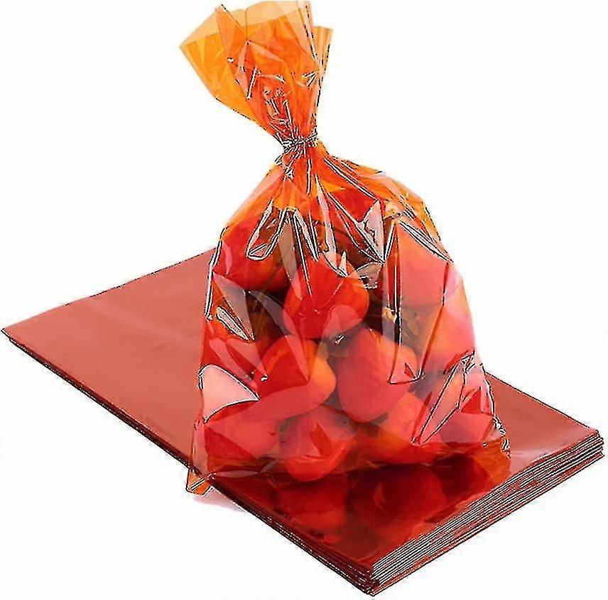Sacos de Violoncelo Laranja 9x6 Polegadas Para Sacos de Biscoito de Plástico Favor Celofane, pacote de 50_Feb