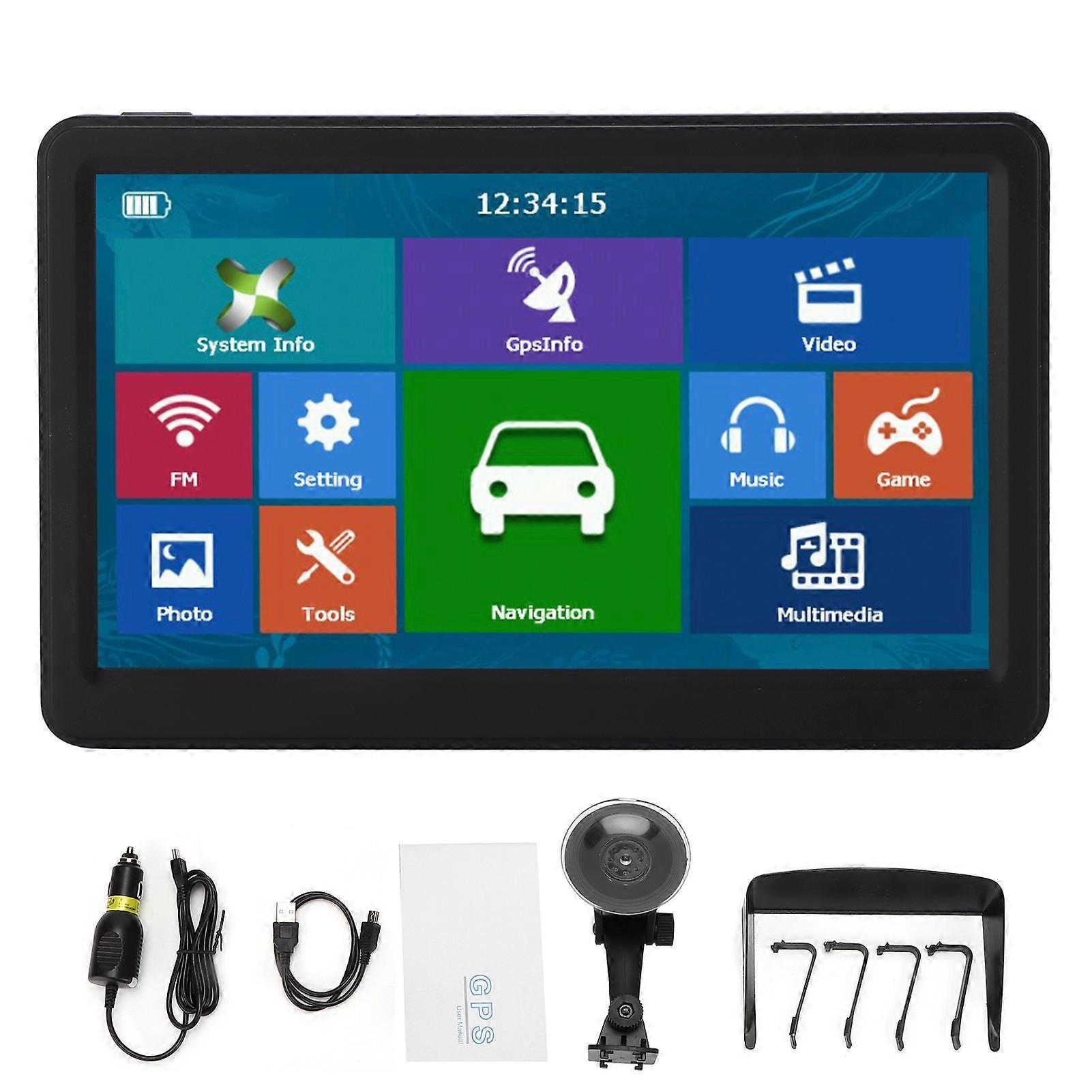 7in Car Gps Navigation 8g+256mb 800x480 Pixel Voice Prompts With Multi Country Maps