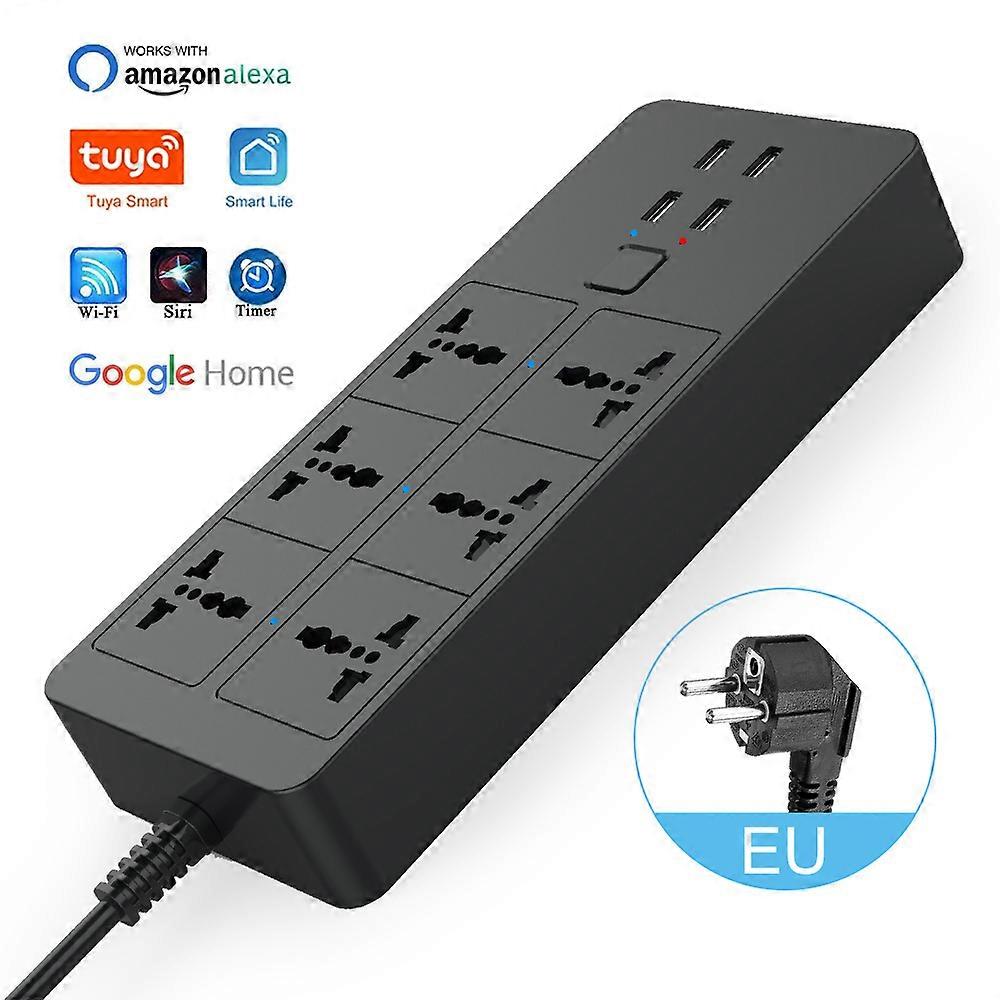 Multiprise intelligente universelle, wifi, 5v, 3.1a, Alexa, google home, contrôle Bluetooth, prise multiple, 6AC, 4usb, commande vocale UK/EU/US/AU