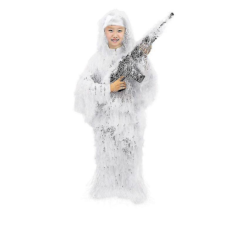Lasten koko Ghillie Suit Camo Woodland Camouflage Forest Hunting Game 5-osainen laukku -JA - MXBC