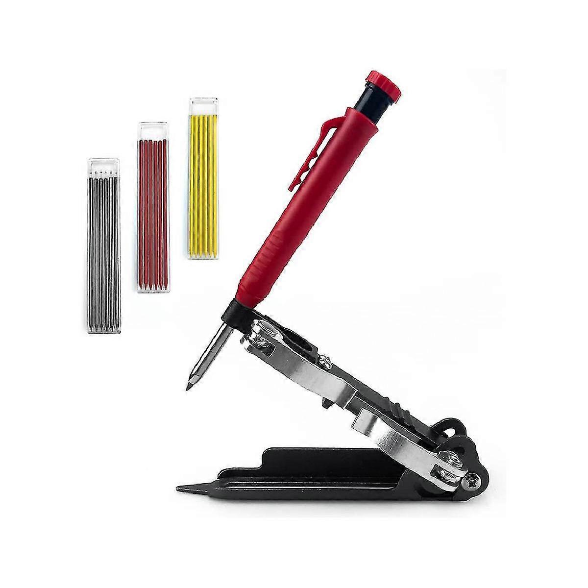 Multifunctional Diy Woodworking Marking Tool - Aluminum Structural Pencil - Marking Tool With 18 Re