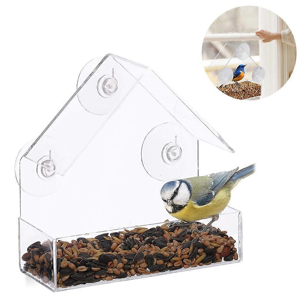 Window Bird Feeder for Outside with Strong Suction Cups, Fits for Cardinals, Finches, Chickadees etc.