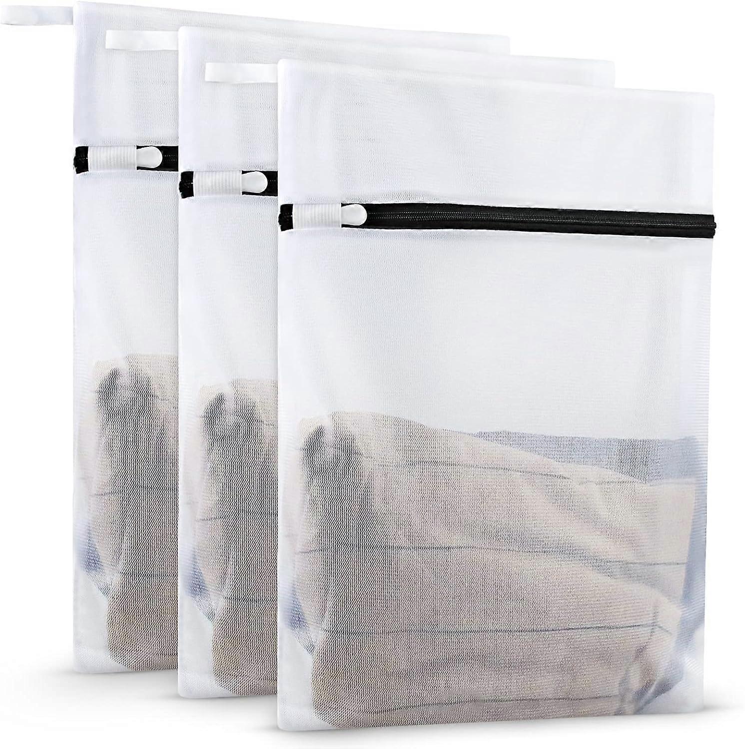 3pcs durable mesh laundry bags can store delicate clothes (clothes not included)