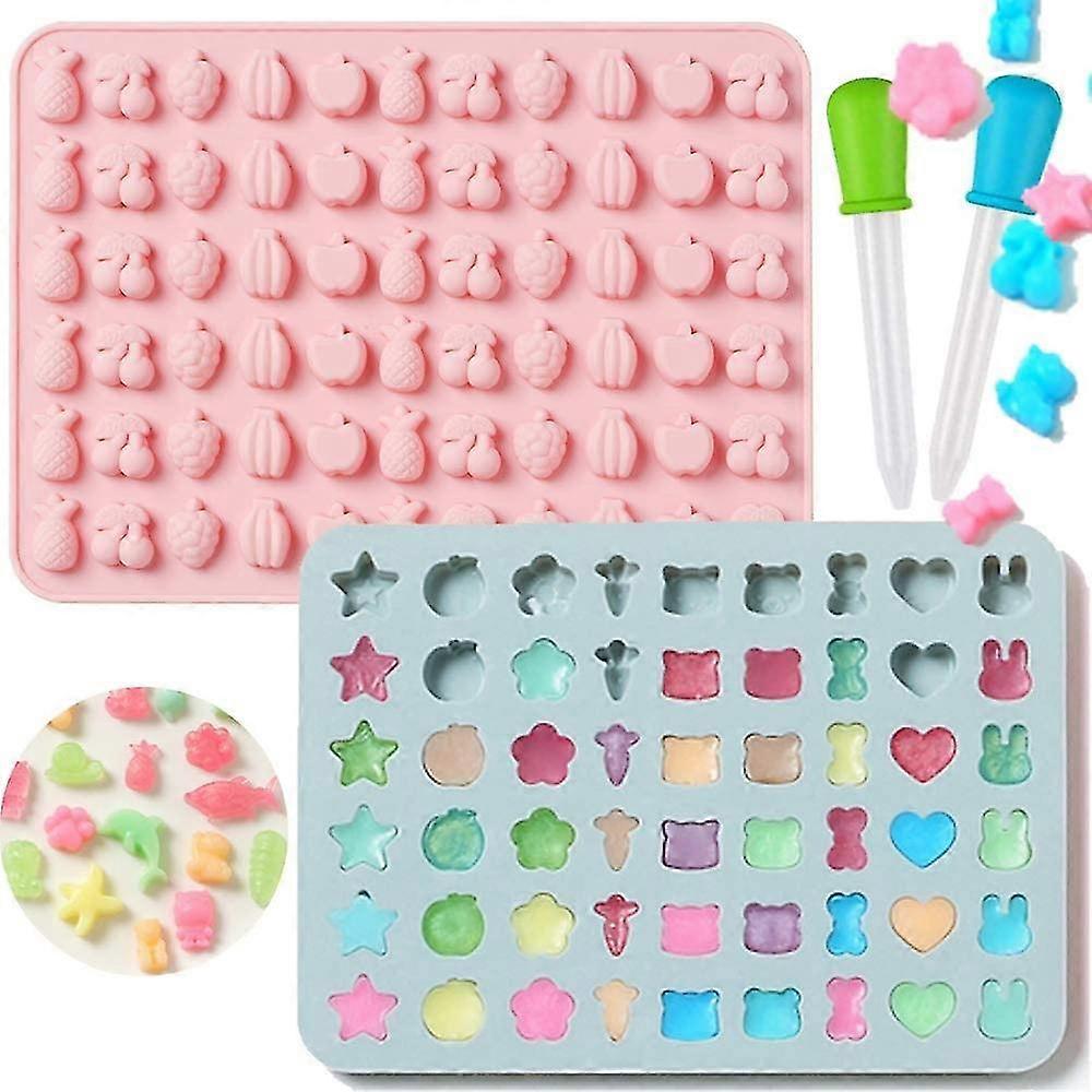 Silicone Mold - Silicone Gummy Candy Molds & Ice Cube Trays, Set Of 2 Silicone