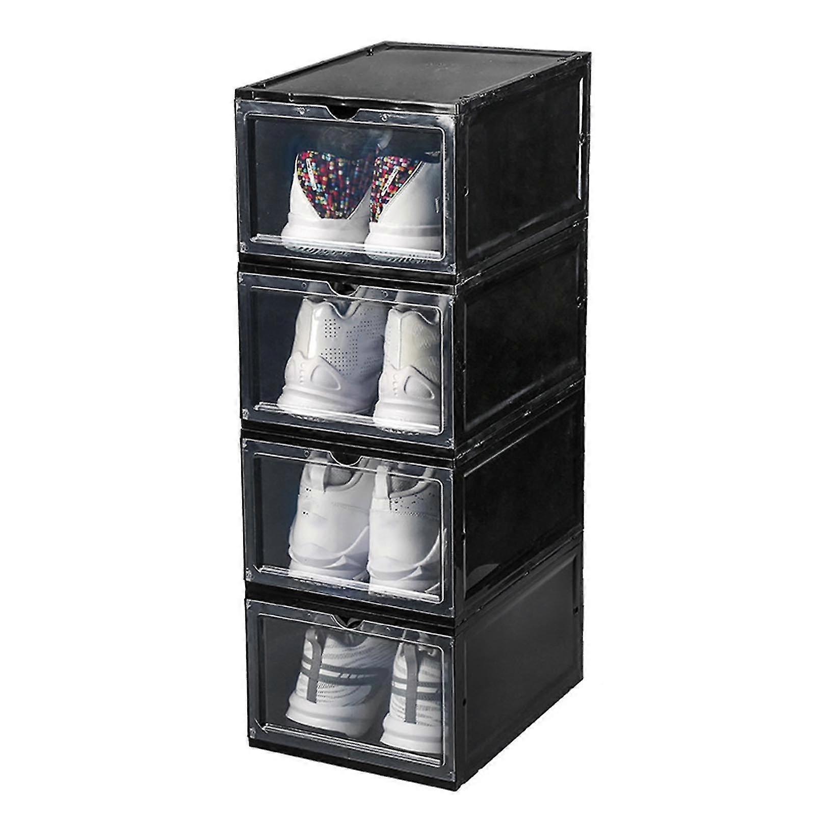 Large Plastic Shoe Organizer Space Saving Dust Resistant Boxes For Shoe Storage Management