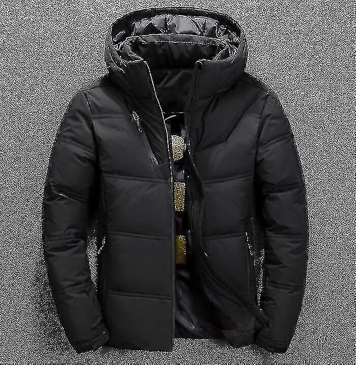 الشتاء سترة الرجال عالية الجودة الأحمر الأسود أسفل معطف مقنعين باركا أزياء الذكور بطة بيضاء أسفل سترة سميكة ملابس الثلج الدافئة- YuJia