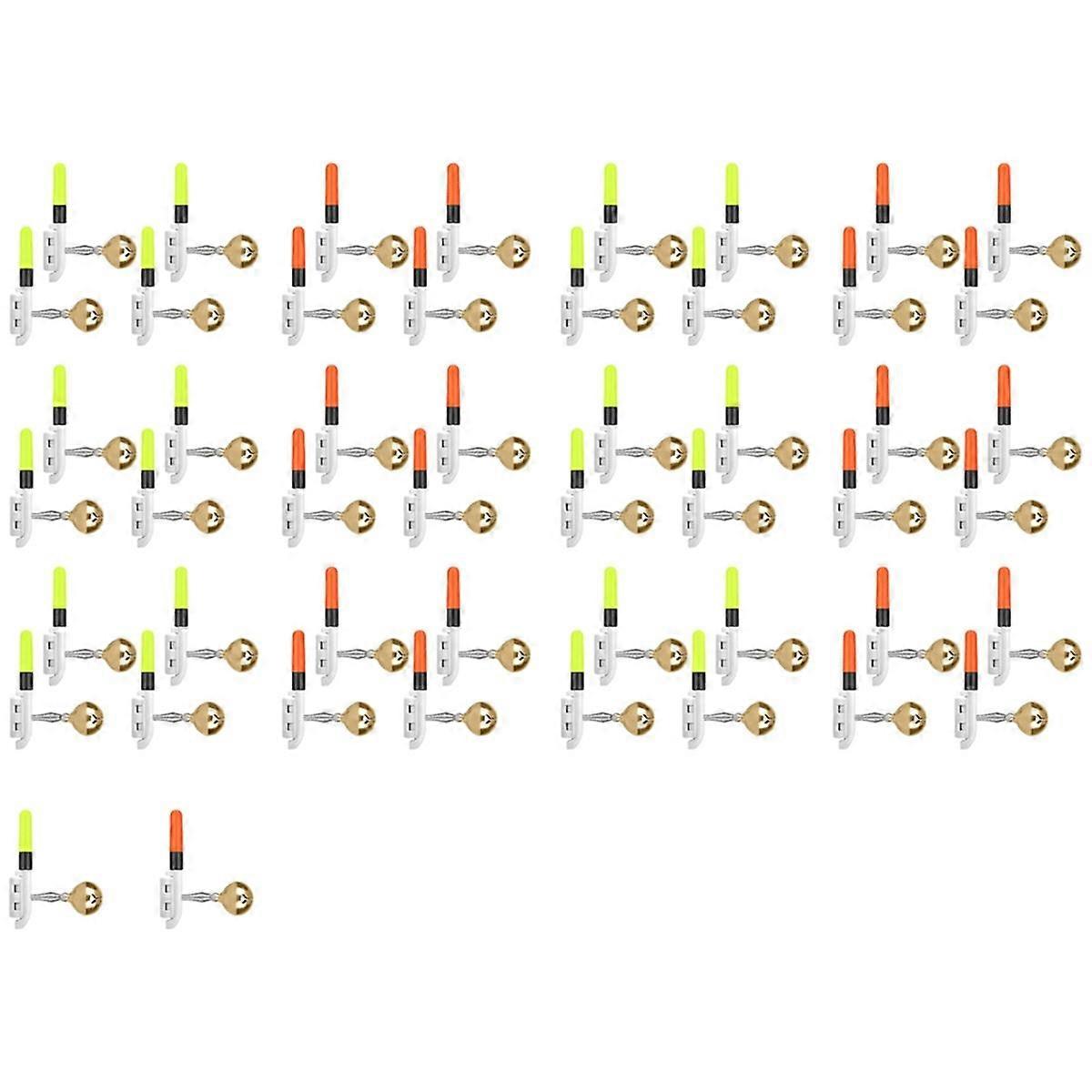 50 PCS Fishing Glow Sticks με καμπάνες, LED Glow Sticks για ψάρεμα, LED Night Fishing Strike Alert Glow